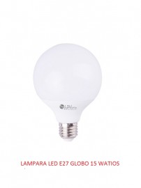 LAMPARA LED E-27 GLOBO 15 WATIOS 3000 K