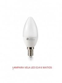 LAMPARA VELA LED E-14 6 WATIOS 6000 K