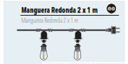 GUIRNALDA E27 MANGUERA REDONDA NEGRA 2 X 1 MM 15 MTS 30 PORTALAMPARAS